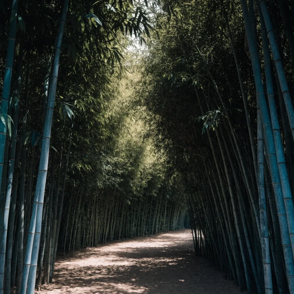 Allée de bambous calme du Jardin Majorelle