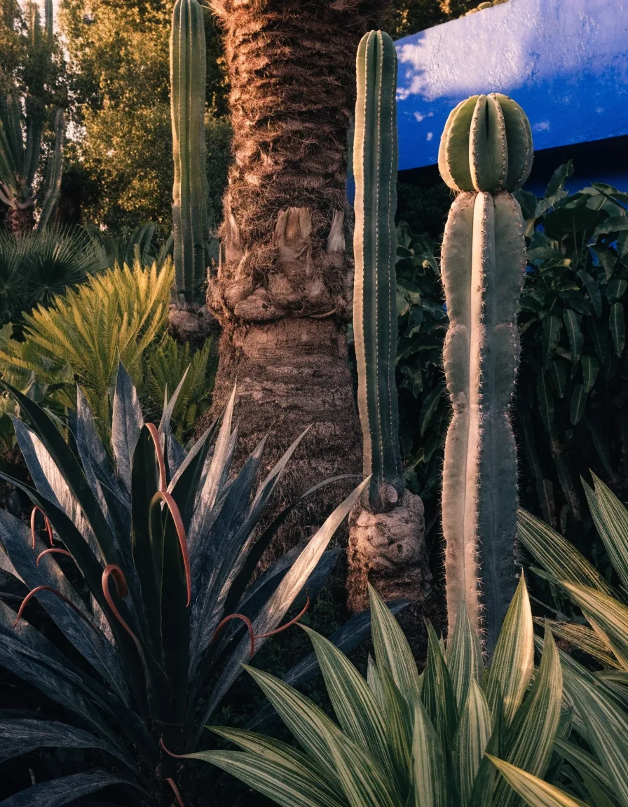 Collections de cactus et palmiers du jardin Majorelle